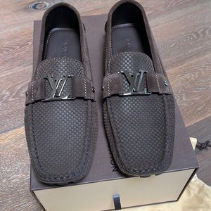 Louis Vuitton Brown Suede Leather Monte Carlo Moccasin Mens 9.5UK, 10.5 US